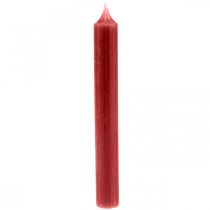 Taper stearinlys rødfargede lys rubinrøde 180mm / Ø21mm 6stk