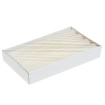 gjenstander Ensfargede kremfargede lys, 34 mm x 240 mm, 4 stk.