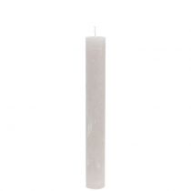 gjenstander Koniske lys ensfarget grå 34mm x 240mm 4 stk
