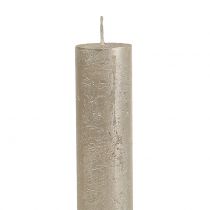 gjenstander Taper stearinlys ensfarget champagne 34mm x 240mm 4 stk