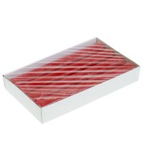 gjenstander Ensfargede røde spisslys, 34 mm x 240 mm, 4 stk.