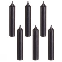 gjenstander Koniske lys korte små lys sorte 110mm Ø21mm 6 stk haug
