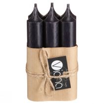 gjenstander Koniske lys korte små lys sorte 110mm Ø21mm 6 stk haug