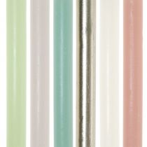 Koniske stearinlys farget gjennom forskjellige farger 21 × 240mm 12stk