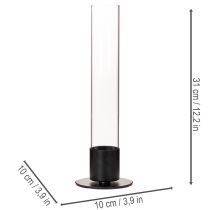 gjenstander Konisk lysestake med glassylinder. Enkel og tidløs. 31 cm