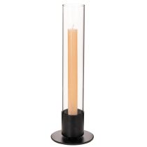 gjenstander Konisk lysestake med glassylinder. Enkel og tidløs. 31 cm