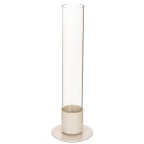 gjenstander Moderne konisk lysestake med glassylinder og base, 31 cm