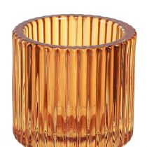 gjenstander Pinnelysestake glass oransje telysholder H8cm 4 stk