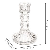 gjenstander Gjennomsiktig lysestake, klassisk design, borddekorasjon, 12 cm, 2 stk.