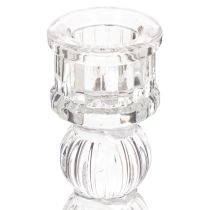 gjenstander Gjennomsiktig lysestake, klassisk design, borddekorasjon, 12 cm, 2 stk.
