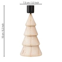gjenstander Lysestaker i tre til juletre, naturlig størrelse H16 cm, 2 stk.