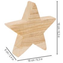 gjenstander Rustikk stjernelysholder i tre for spisslys, 16 cm