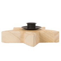 gjenstander Rustikk stjernelysholder i tre for spisslys, 16 cm