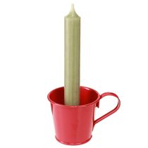 gjenstander Metalllysestakekopp rød H6cm 6 stk