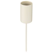 gjenstander Metalllysestake på stang, beige, H11 cm, 4 stk.
