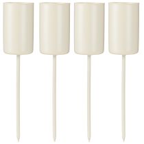 gjenstander Metalllysestake på stang, beige, H11 cm, 4 stk.