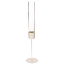gjenstander Lysestake med glassylinder på metallbase 50 cm