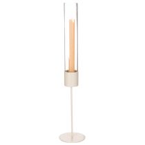 gjenstander Lysestake med glassylinder på metallbase 50 cm