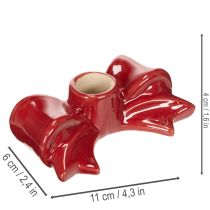 gjenstander Røde sløyfeformede lysestaker for 11 cm spisslys, 2 stk.