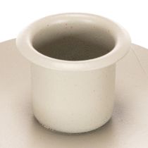 gjenstander Lysestake med bjørkefot og metallring, 20 cm