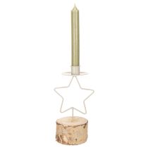 gjenstander Stjerneformet lysestake med trebase for et 20 cm lys