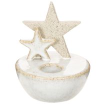 gjenstander Keramiske stjernelysestaker, juledekorasjon, 11 cm, 2 stk.