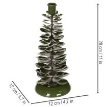 gjenstander Lysestake juletre grønn metalldekorasjon 28cm