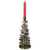 gjenstander Lysestake juletre grønn metalldekorasjon 28cm