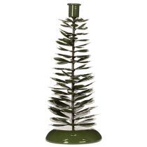 gjenstander Lysestake juletre grønn metalldekorasjon 28cm