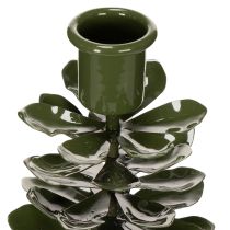 gjenstander Lysestake juletre grønn metalldekorasjon 28cm