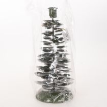 gjenstander Lysestake juletre grønn metalldekorasjon 28cm