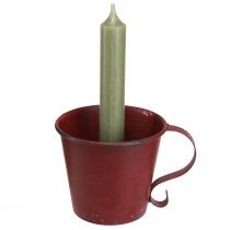 gjenstander Avsmalnende lysestake vintage kopp dekorativ vinrød Ø9,5cm H8cm 3stk