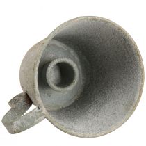 gjenstander Konisk lysestake vintage kopp lysestake metallgrå Ø9,5cm H8cm 3stk