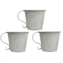 gjenstander Konisk lysestake vintage kopp lysestake metallgrå Ø9,5cm H8cm 3stk