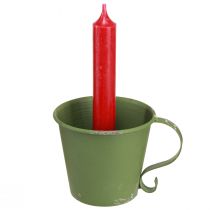 gjenstander Pinnelysestake vintage kopp metalldekor grønn Ø9,5cm H8cm 3stk