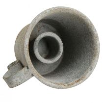 gjenstander Konisk lysestake vintage kopp metallgrå Ø7cm H6cm 2stk