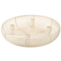 gjenstander Lysestake for 4 lys, lysskål kremfarget Ø29cm