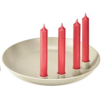 gjenstander Konisk lysestake for 4 lys, lysskål, grått metall, Ø30 cm