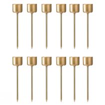 gjenstander Pinnelysestake for plugging matt gull Ø22mm H10,5cm 12 stk