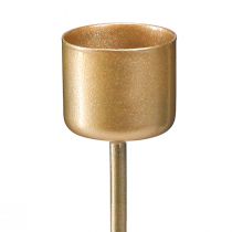 gjenstander Pinnelysestake for plugging matt gull Ø22mm H10,5cm 12 stk