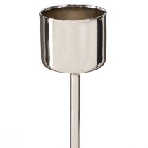 gjenstander Pinnelysholder for plugging sølv Ø22mm 10,5cm 12 stk