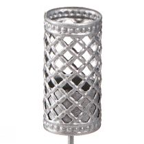 gjenstander Lysestaker, sølvgrå, Ø22 mm, H10 cm, 4 stk.