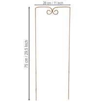 gjenstander Espalier, klatrehjelpemiddel, buet dekorativt element for blomsterbed og plantepotter, 75 cm