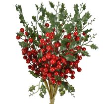 gjenstander Kunstige julebærgrener av kristtorn, Ilex 45 cm, 6 stk.