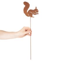 gjenstander Hagepike ekorn rust dekorativ pinne til blomsterbed og blomsterpotte 52 cm 2 stk