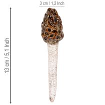 gjenstander Kunstig morkelsopp dekorativ stag til blomsterpotter og bord, 13 cm, 2 stk.