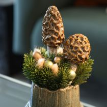 gjenstander Kunstig morkelsopp dekorativ stag til blomsterpotter og bord, 13 cm, 2 stk.