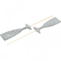 gjenstander Nyttårsaften dekorasjon champagneglass sølv blomsterplugger 9cm 18 stk