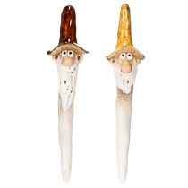 gjenstander Dekorativ hagegnomfigur til blomsterpotter, 16 cm, 2 stk.