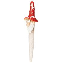 gjenstander Dvergfigur til å stikke, med langt skjegg og sopphatt, dekorasjon, 17 cm, 2 stk.
